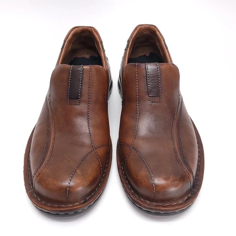 CLARKS Escalade‎ Loafers Mens 9 M Brown Leather Casual Comfort Shoes